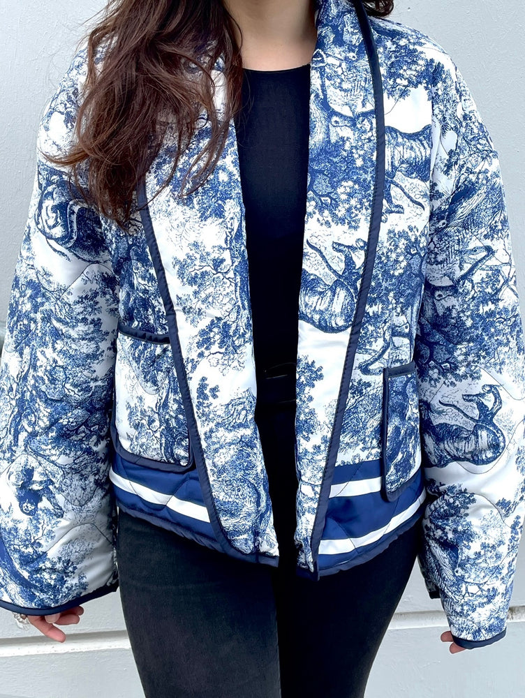 Veste Emma imprimée bleue marine